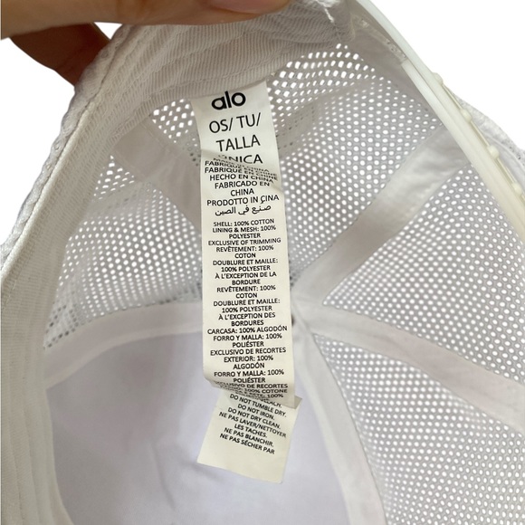 Alo White Baseball Cap Unisex - Picture 7 of 11